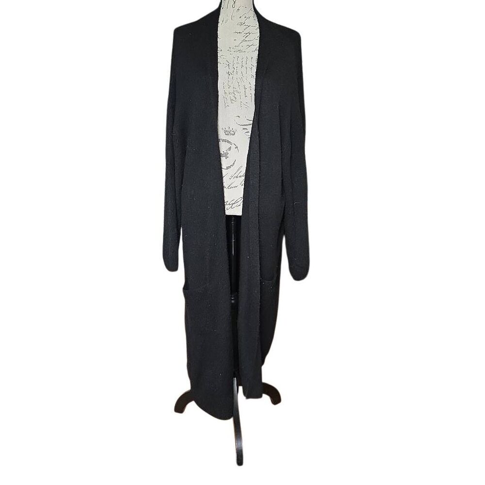 Express Women's Size XL Black Long Duster Length Open Cardigan